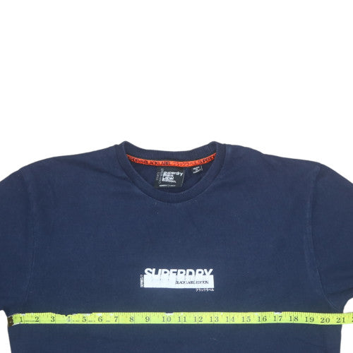 Superdry Men's Blue Black Label Edition T-Shirt Large Classic Style