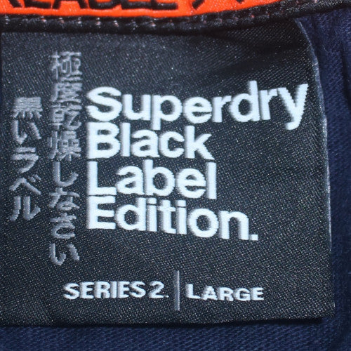 Superdry Men's Blue Black Label Edition T-Shirt Large Classic Style
