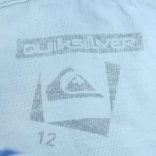 Quiksilver Teens Blue White Full Zip Hoodie Size 12 Casual Surf