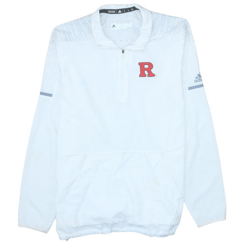 Adidas Men's White XL 1/2 Zip Mock Neck Sports Sweatshirt