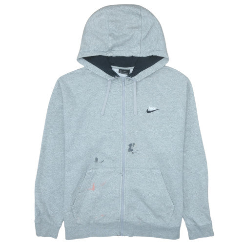 Nike Men's Grey Full Zip Hoodie XL Regular Fit Cotton Blend