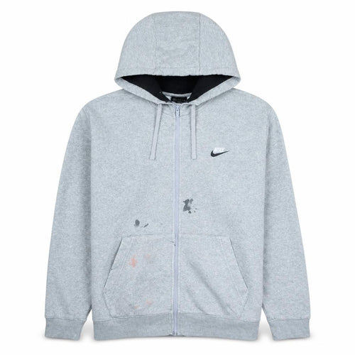 Nike Men's Grey Full Zip Hoodie XL Regular Fit Cotton Blend