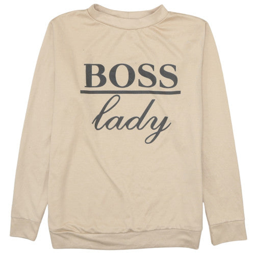 Style Plus Women Beige Pullover Sweatshirt Boss Lady XXL