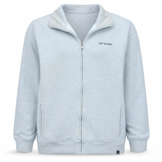 Front view of Animal Men's Grey Full Zip Track Jacket, size M, Activewear