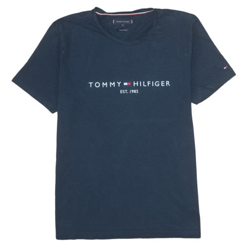 Tommy Hilfiger Men's Blue XL Logo Crew Neck Cotton T-Shirt