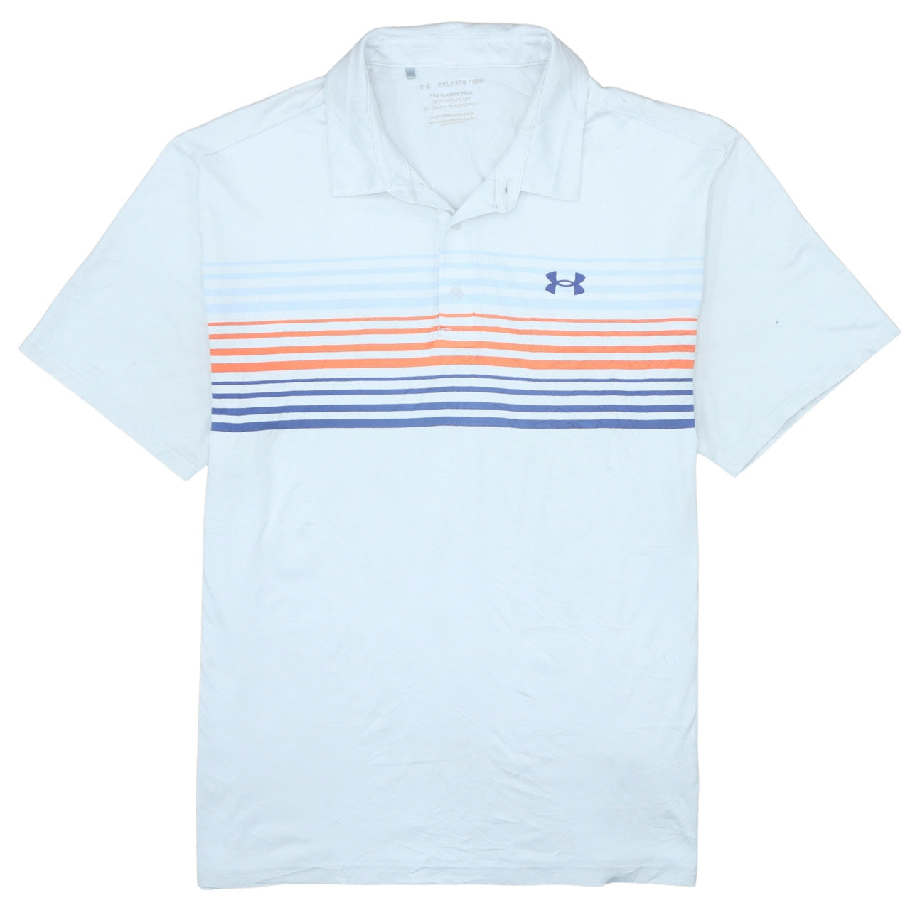 Under Armour Men's White 2XL Playoff Polo Shirt Golf Striped