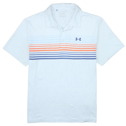 Under Armour Men's White 2XL Playoff Polo Shirt Golf Striped