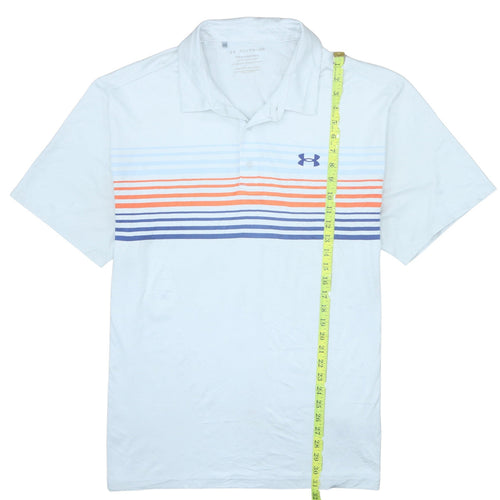 Under Armour Men's White 2XL Playoff Polo Shirt Golf Striped