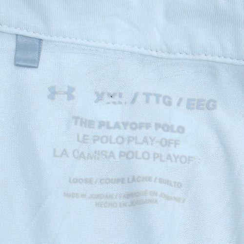 Under Armour Men's White 2XL Playoff Polo Shirt Golf Striped