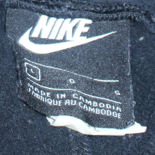 Nike Men's Black Fleece Sweatpants L Regular Fit Tapered