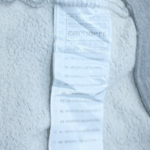 Carhartt Men's Grey Snap Button Hooded Fleece Jacket M