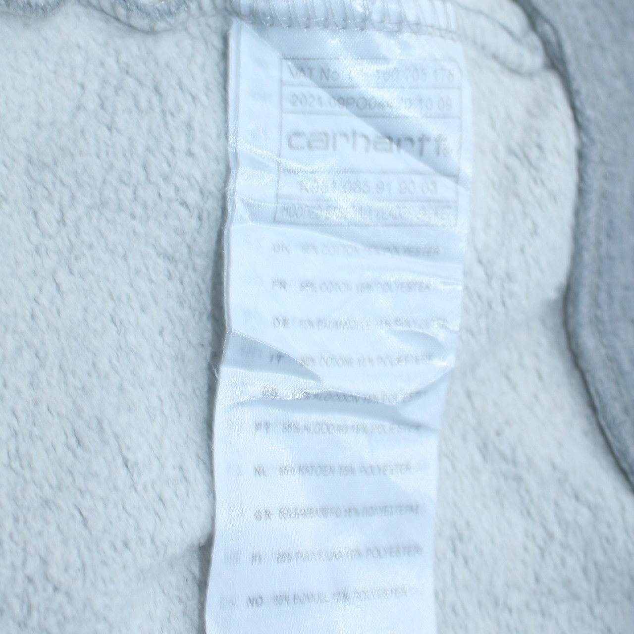 Carhartt Men's Grey Snap Button Hooded Fleece Jacket M