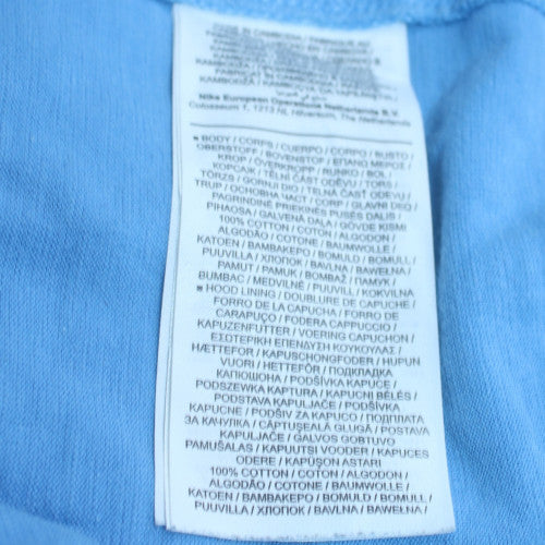 Nike Men's Blue Full Zip Hoodie Small Lightweight Cotton