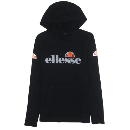 Ellesse Womens Black Hooded Pullover Sweatshirt UK 10