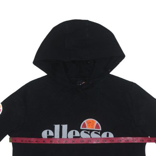 Ellesse Womens Black Hooded Pullover Sweatshirt UK 10