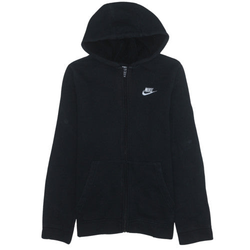 Nike Boys Black Full Zip Hoodie XL 158-170cm Fleece Sweatshirt