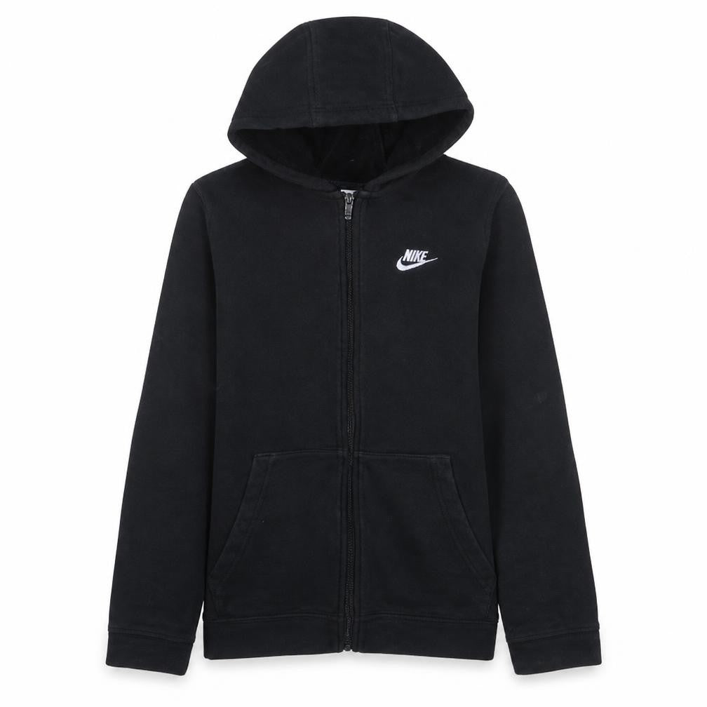 Nike Boys Black Full Zip Hoodie XL 158-170cm Fleece Sweatshirt