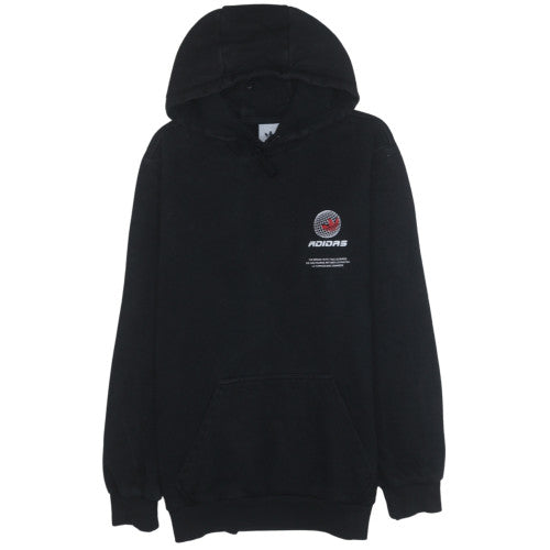 Adidas Mens Black Pullover Hoodie M Graphic Logo Sportswear
