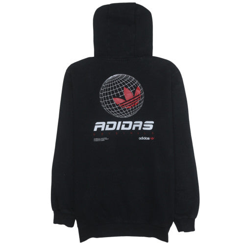 Adidas Mens Black Pullover Hoodie M Graphic Logo Sportswear