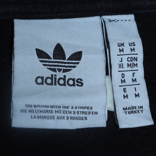 Adidas Mens Black Pullover Hoodie M Graphic Logo Sportswear