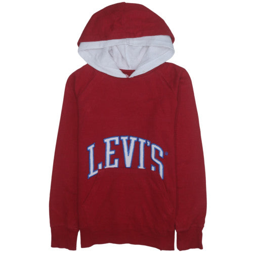 Levi's Boys Red Pullover Hoodie 14 Years Logo Fleece Sweatshirt