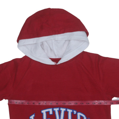 Levi's Boys Red Pullover Hoodie 14 Years Logo Fleece Sweatshirt