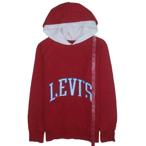 Levi's Boys Red Pullover Hoodie 14 Years Logo Fleece Sweatshirt