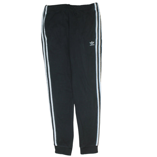 Adidas Womens Black Jogger Trousers Size 10 Elastic Waist Fleece