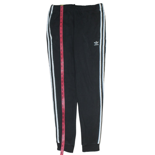 Adidas Womens Black Jogger Trousers Size 10 Elastic Waist Fleece