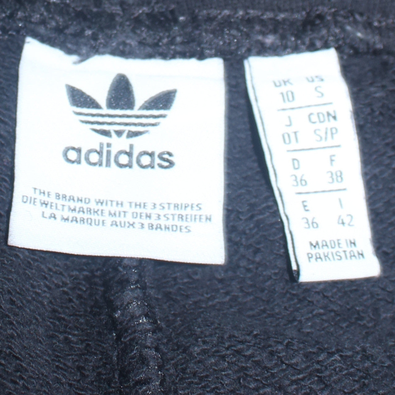 Adidas Womens Black Jogger Trousers Size 10 Elastic Waist Fleece