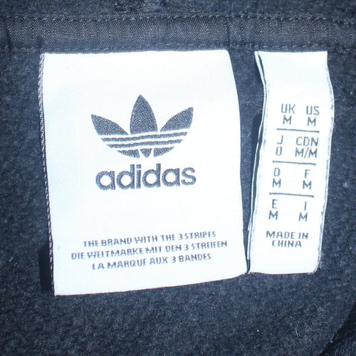 Adidas Mens Black Pullover Hoodie Medium Regular Fit Fleece