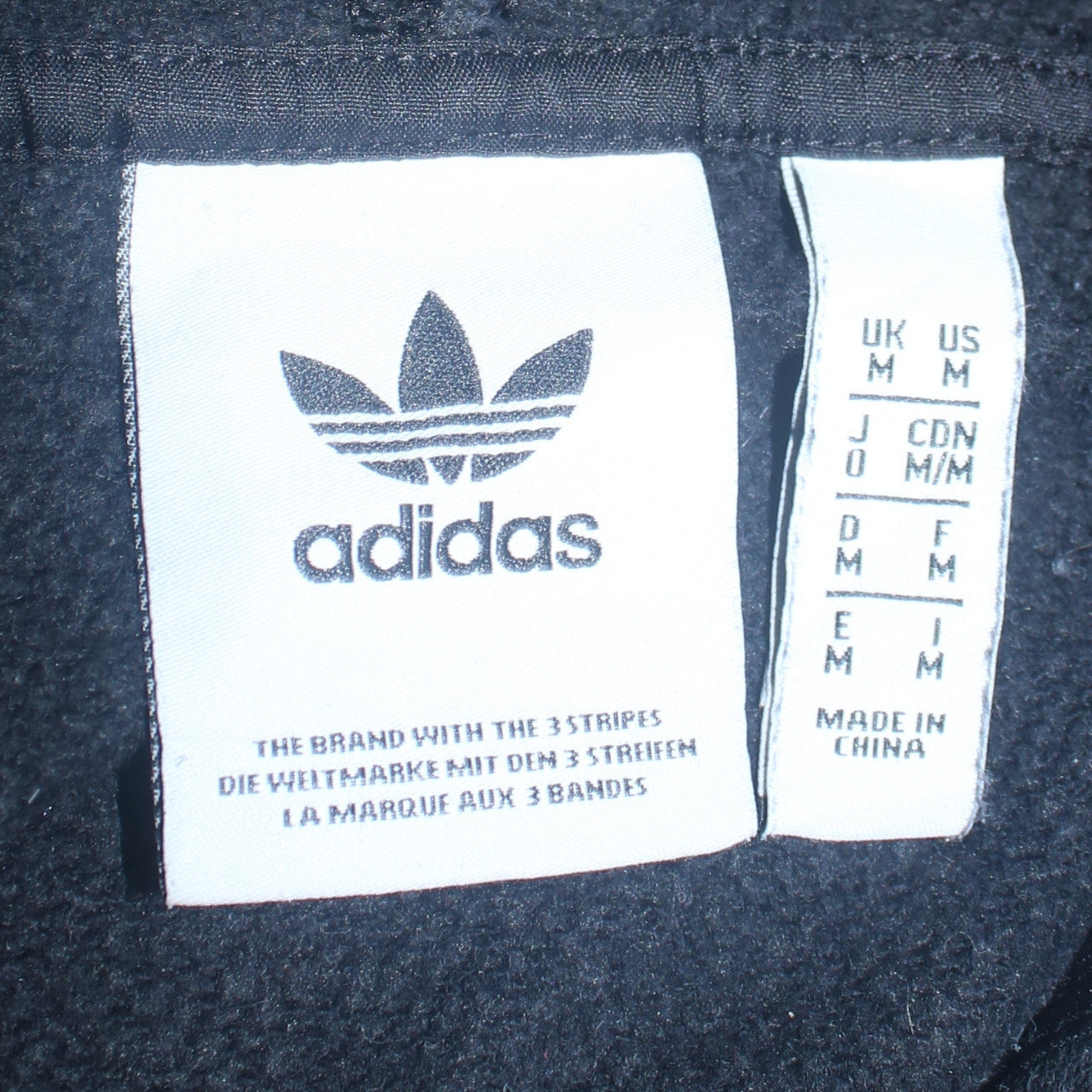 Adidas Mens Black Pullover Hoodie Medium Regular Fit Fleece