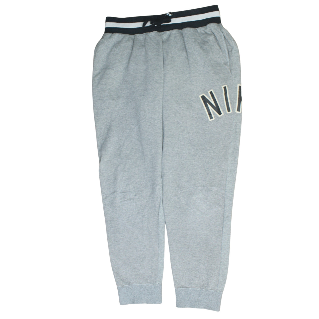 Nike Men Grey Sweatpants L Regular Fit Elastic Waist Tapered Fleece