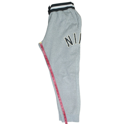 Nike Men Grey Sweatpants L Regular Fit Elastic Waist Tapered Fleece
