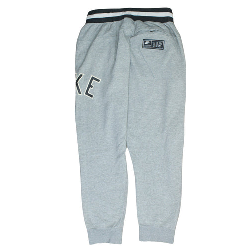 Nike Men Grey Sweatpants L Regular Fit Elastic Waist Tapered Fleece