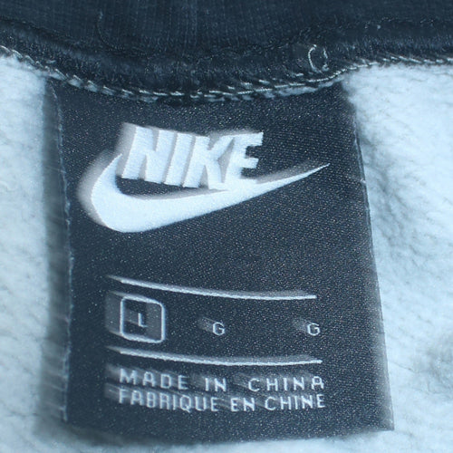 Nike Men Grey Sweatpants L Regular Fit Elastic Waist Tapered Fleece