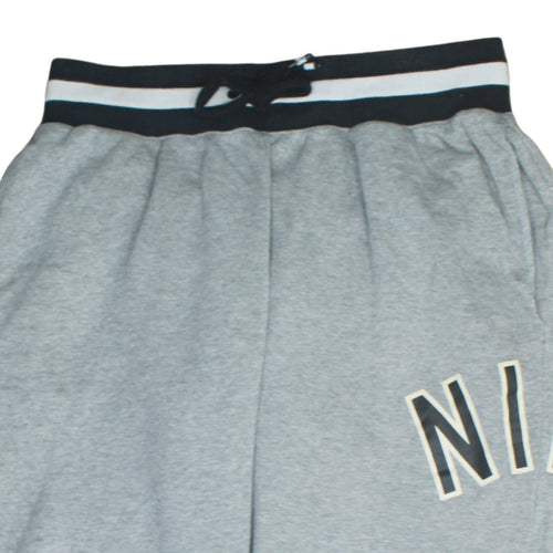 Nike Men Grey Sweatpants L Regular Fit Elastic Waist Tapered Fleece