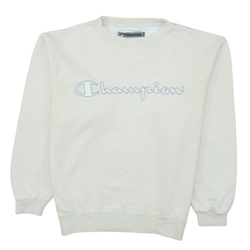 Champion Men's Beige Embroidered Pullover Sweatshirt Size S