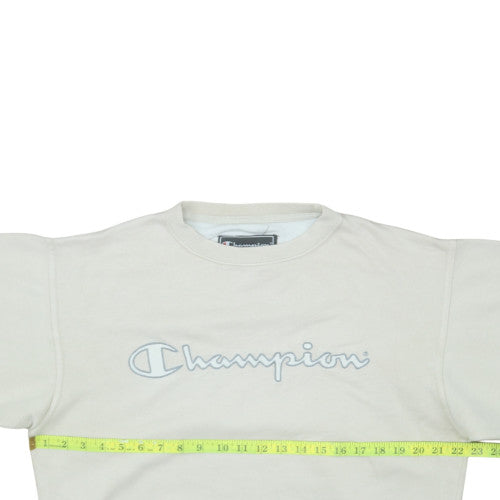 Champion Men's Beige Embroidered Pullover Sweatshirt Size S