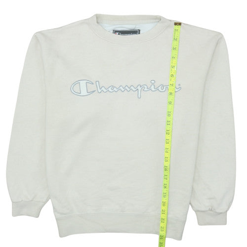 Champion Men's Beige Embroidered Pullover Sweatshirt Size S