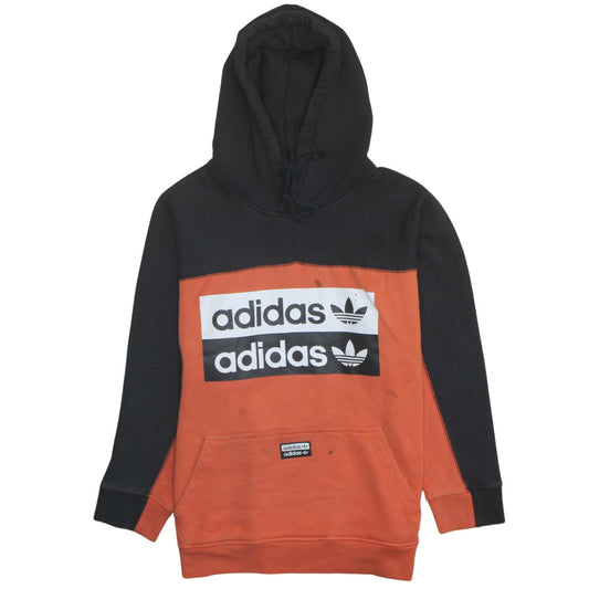 adidas Men's Orange & Black Pullover Hoodie Size S Graphic Logo