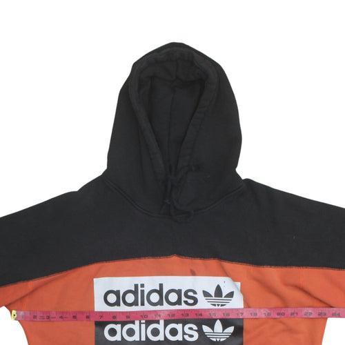 adidas Men's Orange & Black Pullover Hoodie Size S Graphic Logo