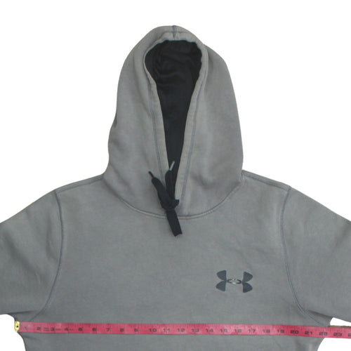 Under Armour Men's Grey Pullover Hoodie Size M Loose Fit Logo Sportswear