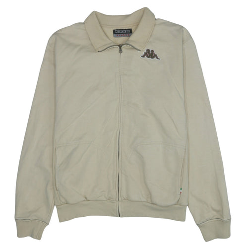 Kappa Men's Beige XL Track Jacket 100% Cotton Full Zip Retro Style