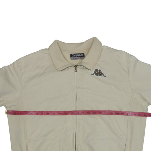 Kappa Men's Beige XL Track Jacket 100% Cotton Full Zip Retro Style