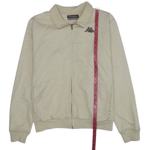 Kappa Men's Beige XL Track Jacket 100% Cotton Full Zip Retro Style