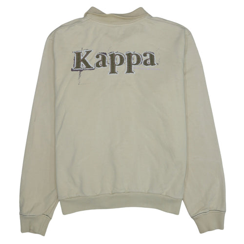 Kappa Men's Beige XL Track Jacket 100% Cotton Full Zip Retro Style
