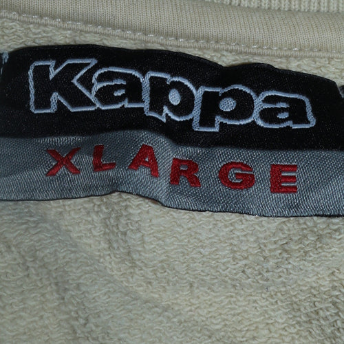 Kappa Men's Beige XL Track Jacket 100% Cotton Full Zip Retro Style