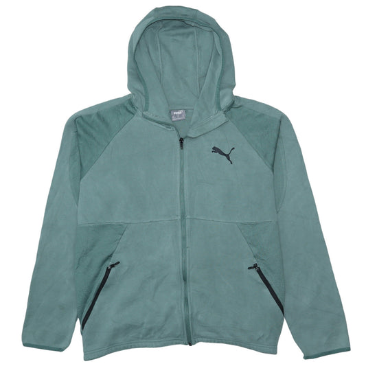 Puma Men's Green 2XL Full Zip Hoodie Lightweight Sweatshirt