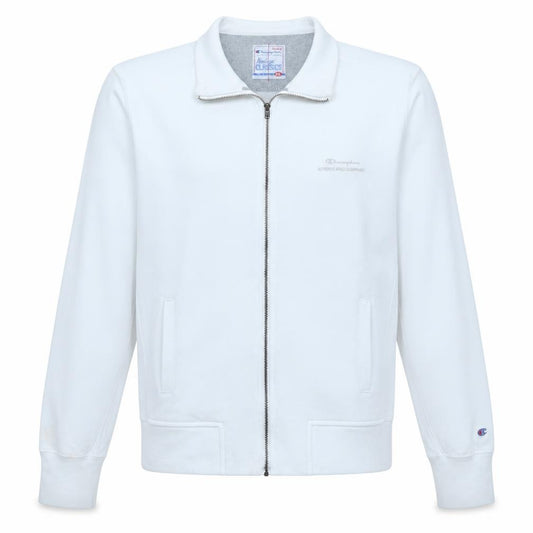 Front view of Champion Men's White XL Heritage Classics Track Jacket